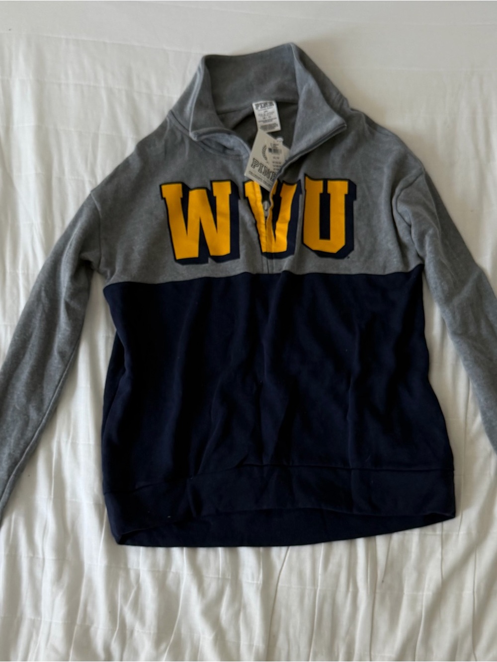 WVU Quarter Zip - Victoria’s Secret Pink - XS - NWT
